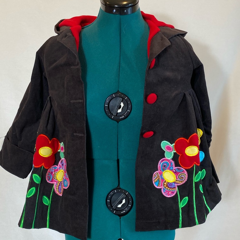 Maria Elena kids girls size 5 corduroy swing coat